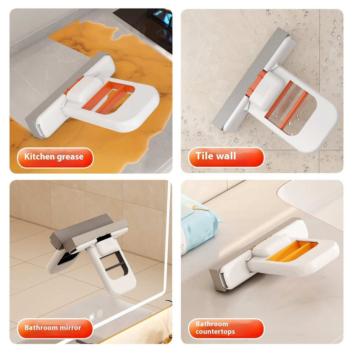 Handheld Self‑Squeeze Sponge Mini Foldable Mop,Cleaning Tool For Bathroom and Kitchen