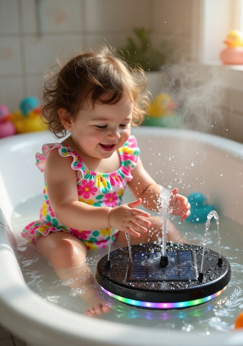 Solar Powered Bath Fountain for kids and gardern